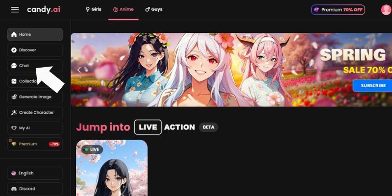 2. Idite na odjeljak Ćaskanje