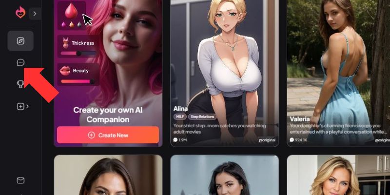 Korak 1 Odaberite dugme za chat s lijeve strane