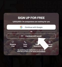 Korak 2 Odaberite Nastavi s e-poštom