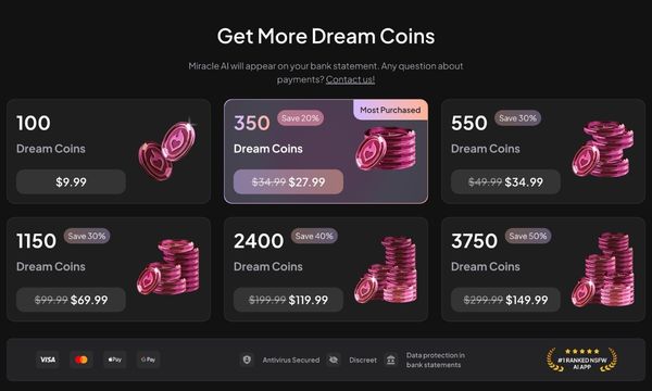 mydreamcompanion-tokens-pricing